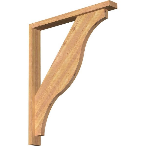 Ekena Millwork Funston Block Smooth Bracket w/ Offset Brace, Western Red Cedar, 3 1/2"W x 30"D x 36"H BKT0402X30X36FST05SWR - main